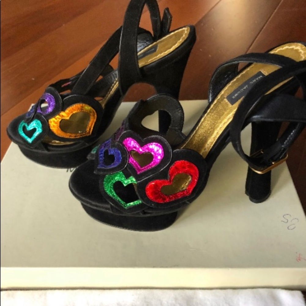 Marc Jacob multicolour metallic heart pumps